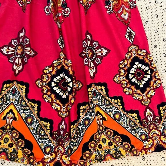 Kiara XL Pink Boho Midi Dress - Picture 3 of 10